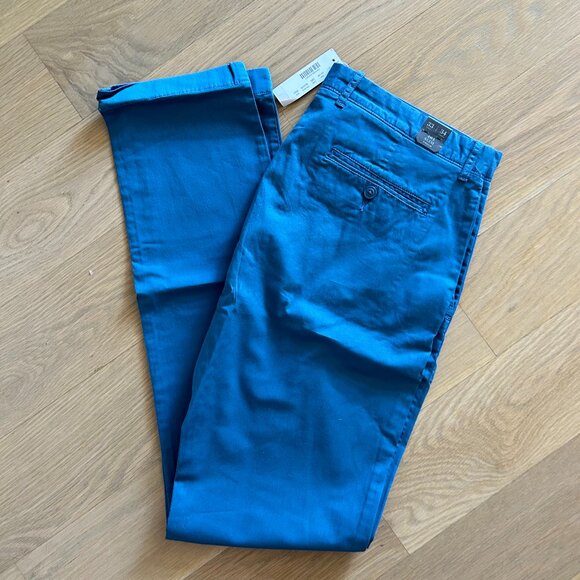 NWT Blue JCrew 484 Slim-fit Stretch Chino 33/34 - Picture 1 of 4